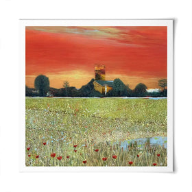 Church Scene Square Art Print Church Scene Square Art Print wall art product Karen Sutton