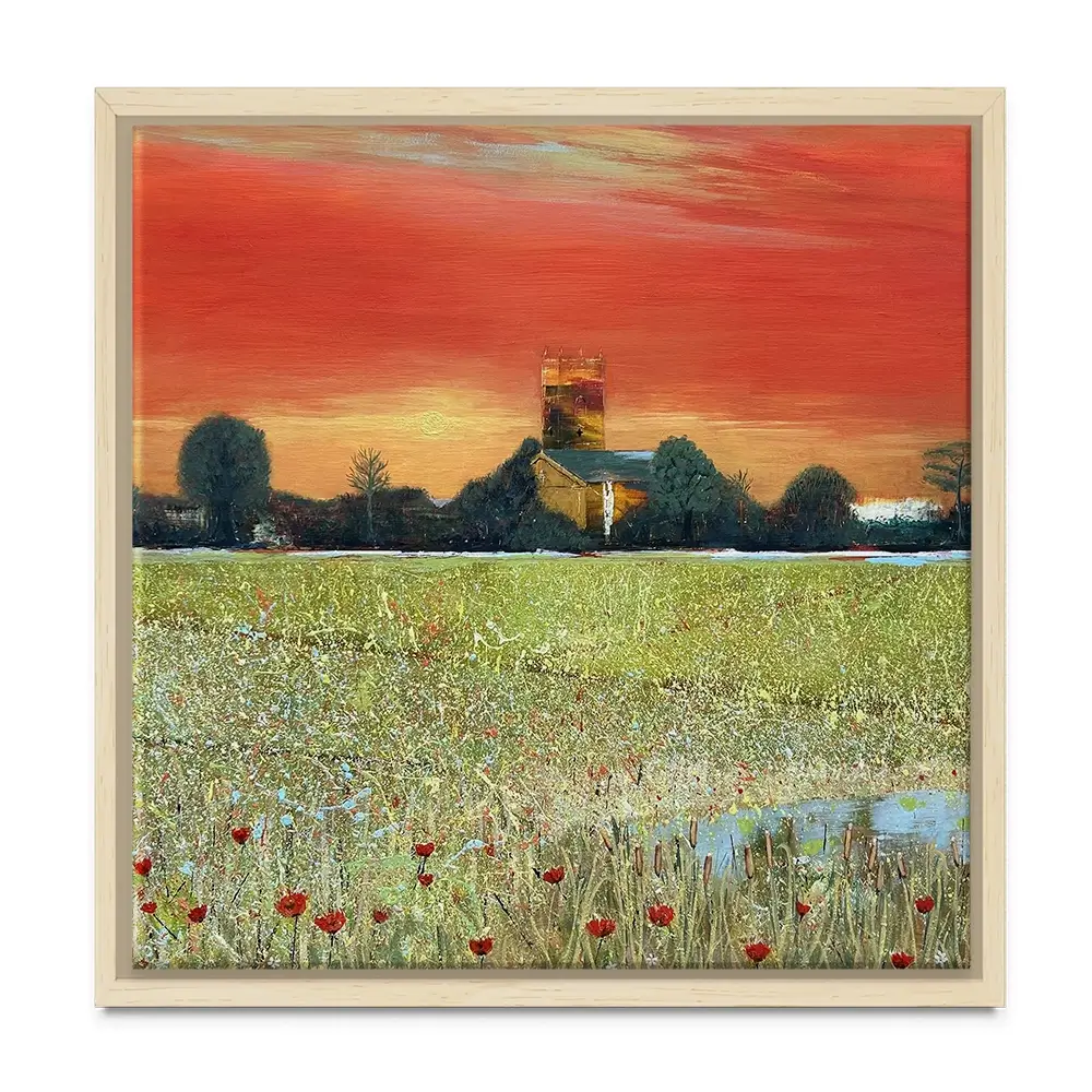 Church Scene Square Canvas Print Church Scene Square Canvas Print wall art product Karen Sutton