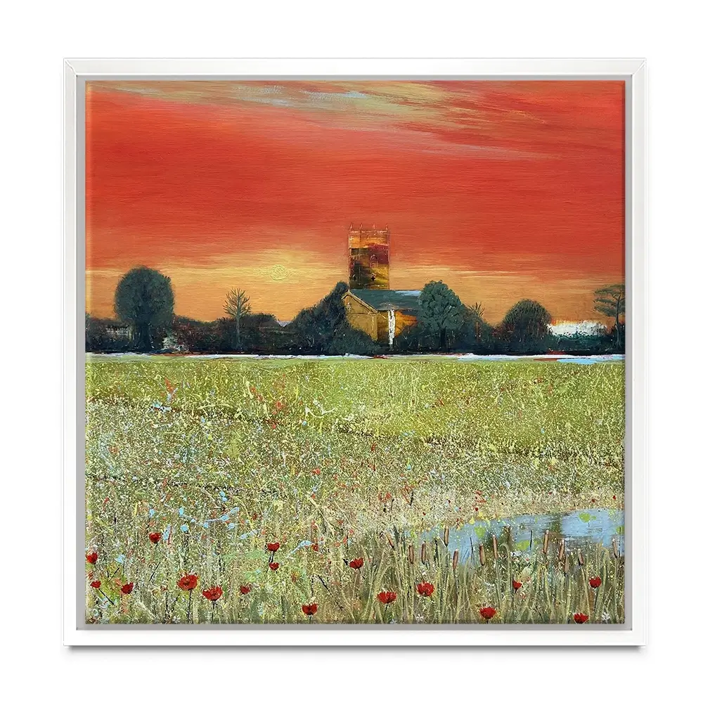 Church Scene Square Canvas Print Church Scene Square Canvas Print wall art product Karen Sutton