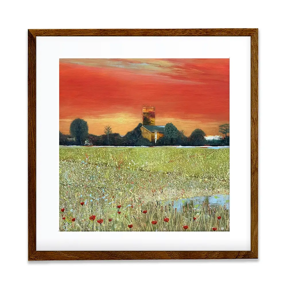Church Scene Square Framed Art Print Church Scene Square Framed Art Print wall art product Karen Sutton