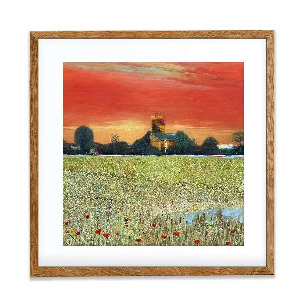 Church Scene Square Framed Art Print Church Scene Square Framed Art Print wall art product Karen Sutton