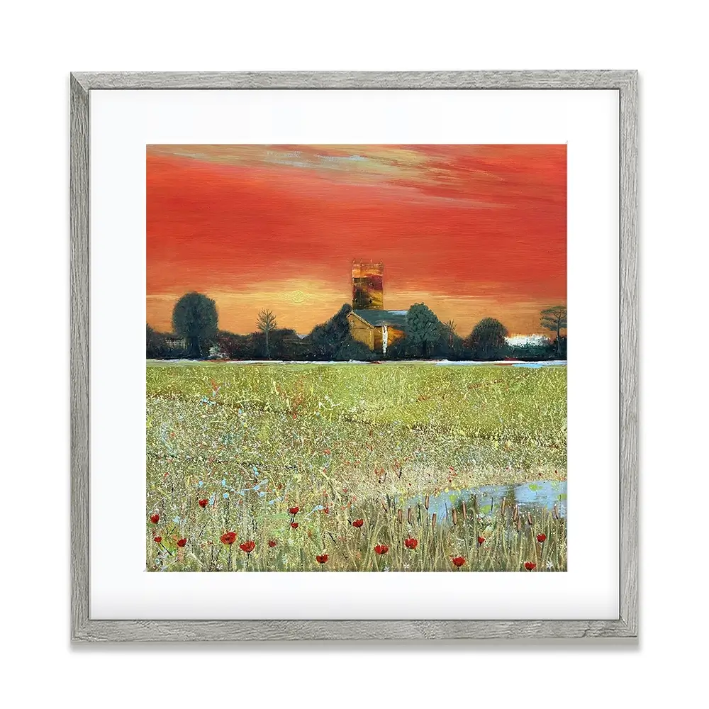 Church Scene Square Framed Art Print Church Scene Square Framed Art Print wall art product Karen Sutton