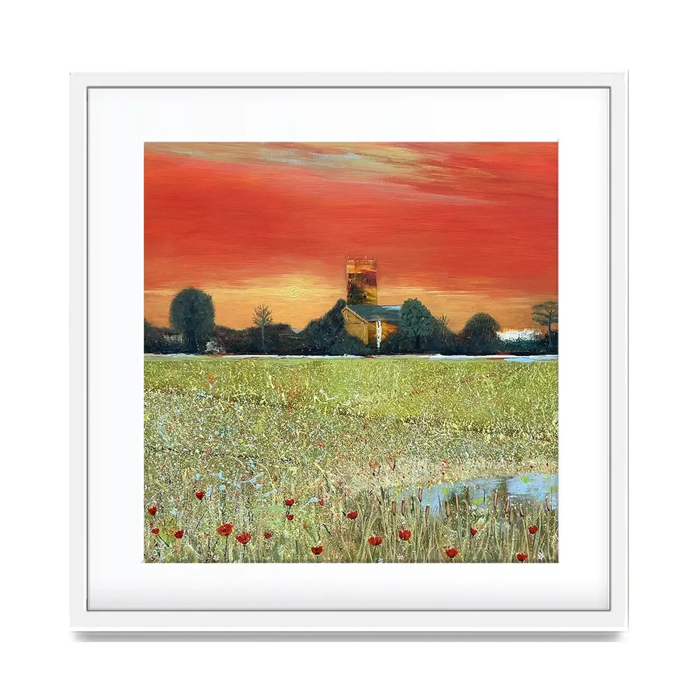 Church Scene Square Framed Art Print Church Scene Square Framed Art Print wall art product Karen Sutton