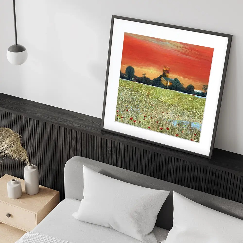 Church Scene Square Framed Art Print Church Scene Square Framed Art Print wall art product Karen Sutton