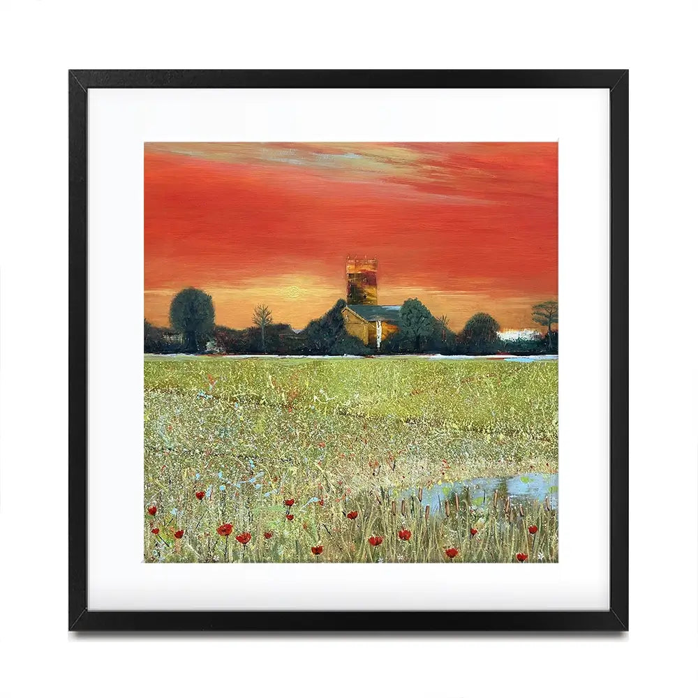 Church Scene Square Framed Art Print Church Scene Square Framed Art Print wall art product Karen Sutton
