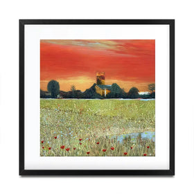 Church Scene Square Framed Art Print Church Scene Square Framed Art Print wall art product Karen Sutton
