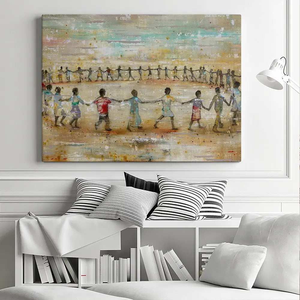 Circle Of Happiness Canvas Print Circle Of Happiness Canvas Print wall art product Studio Paint-Ing