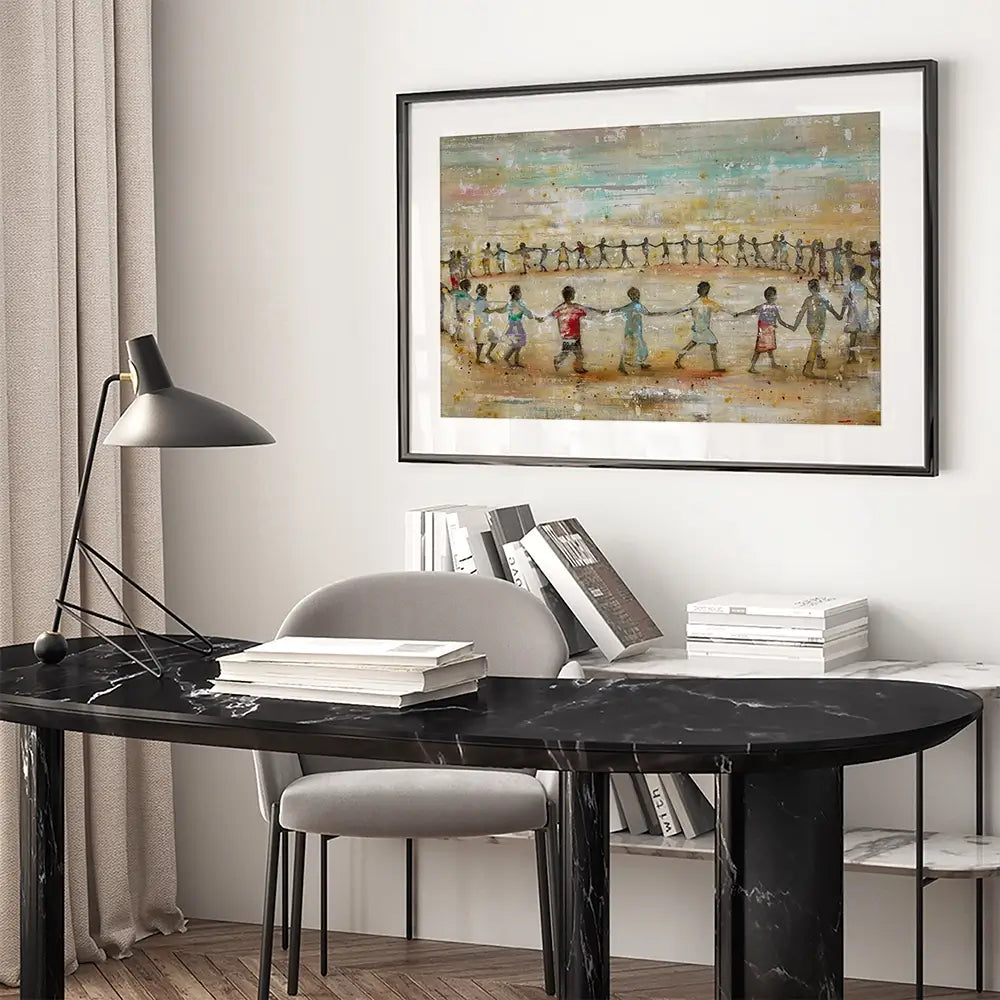 Circle Of Happiness Framed Art Print Circle Of Happiness Framed Art Print wall art product Studio Paint-Ing