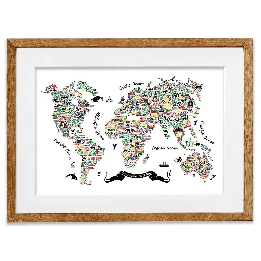 Cities World Map Framed Art Print Cities World Map Framed Art Print wall art product Moloko88 / Shutterstock