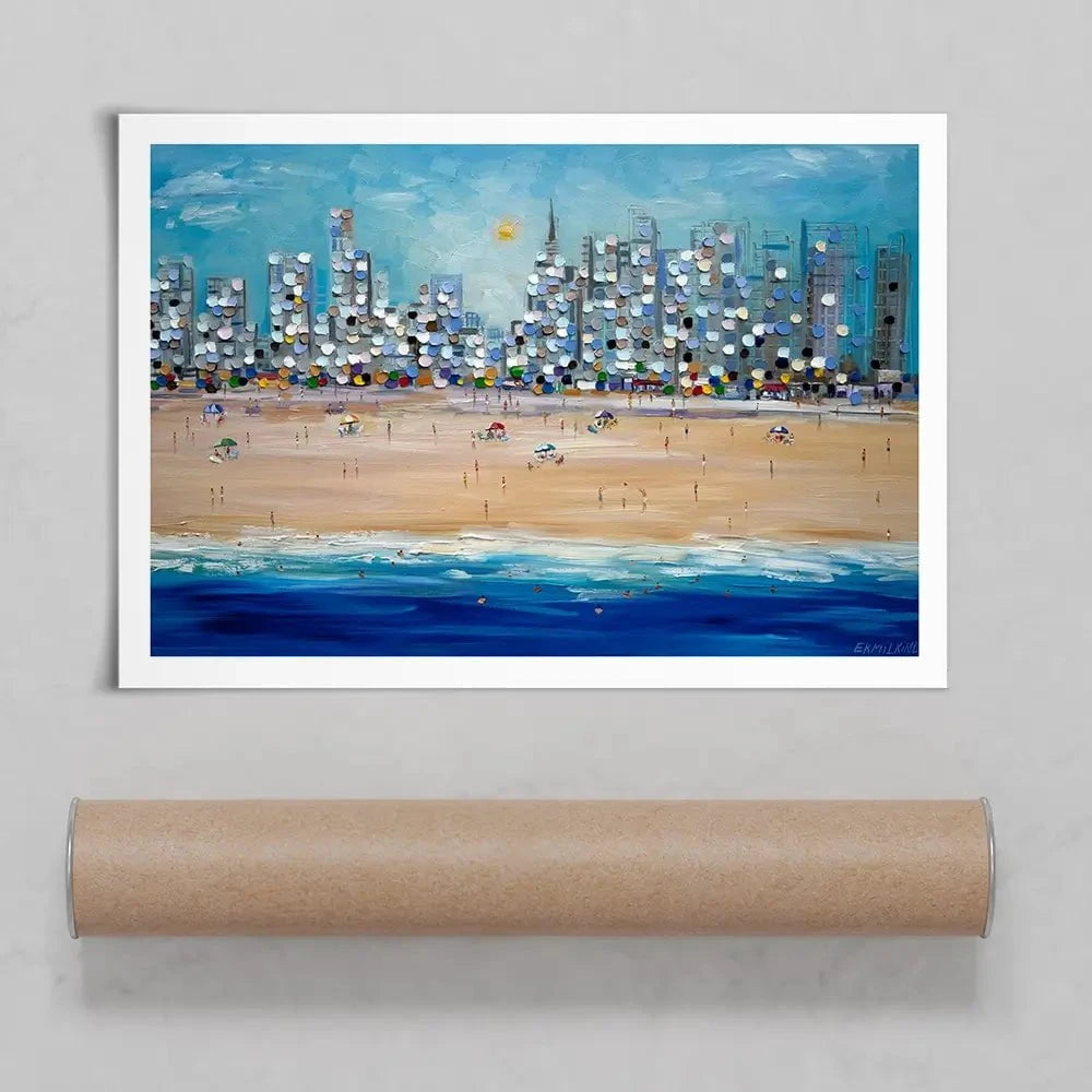 City Beach Art Print City Beach Art Print wall art product Ekaterina Ermilkina