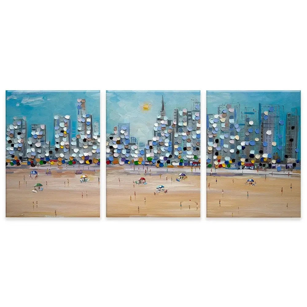 City Beach Trio Canvas Print City Beach Trio Canvas Print wall art product Ekaterina Ermilkina
