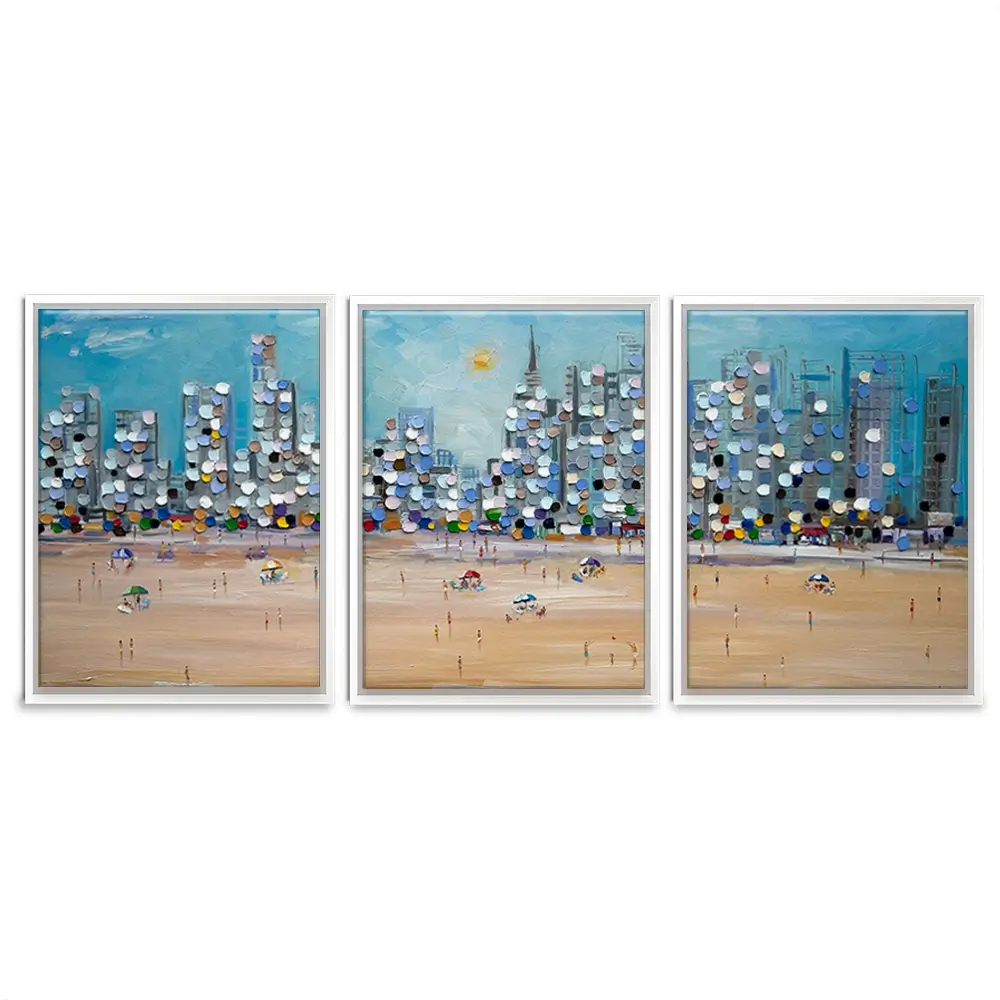 City Beach Trio Canvas Print City Beach Trio Canvas Print wall art product Ekaterina Ermilkina