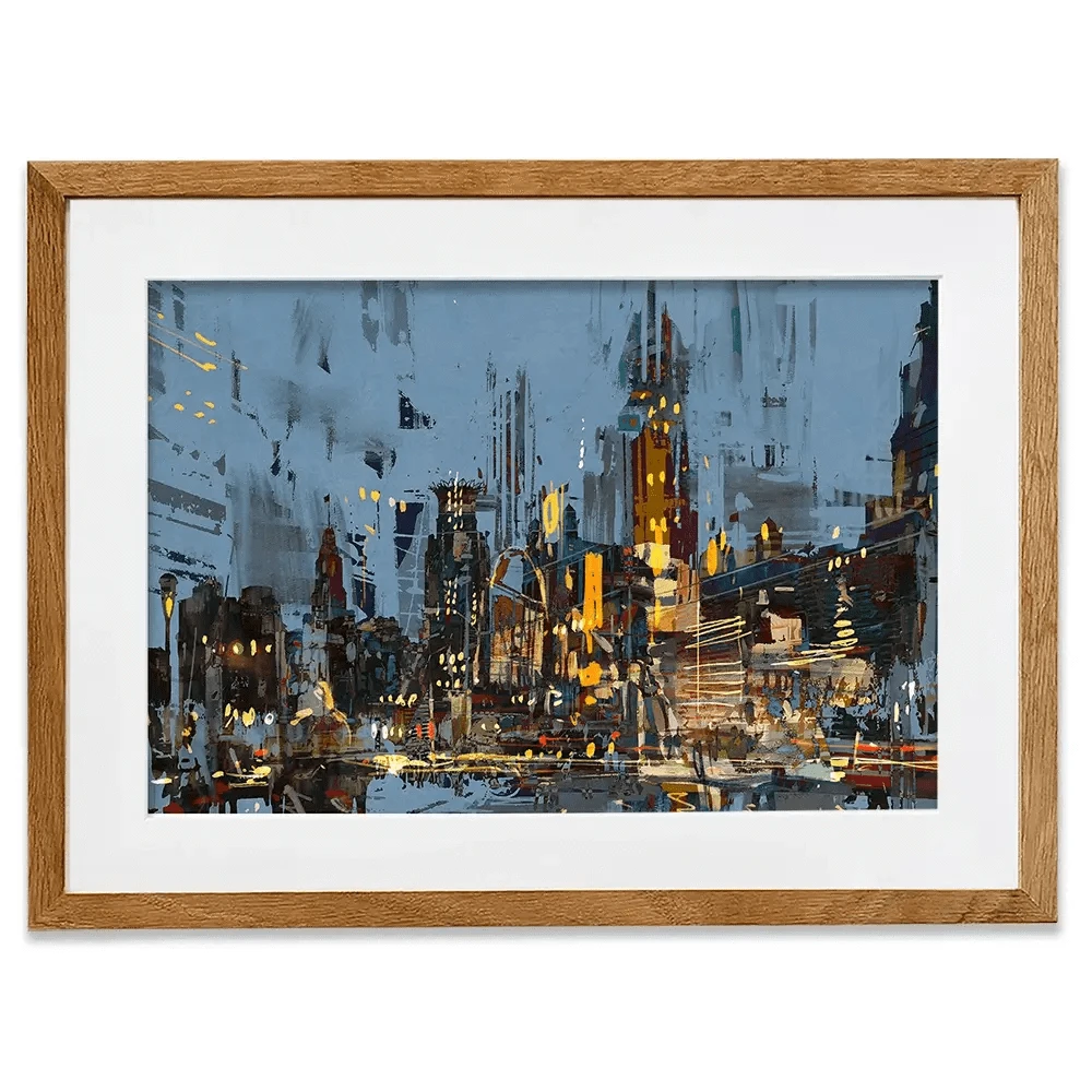 City Lights At Night Framed Art Print City Lights At Night Framed Art Print wall art product Tithi Luadthong / Shutterstock