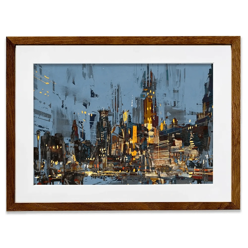 City Lights At Night Framed Art Print City Lights At Night Framed Art Print wall art product Tithi Luadthong / Shutterstock