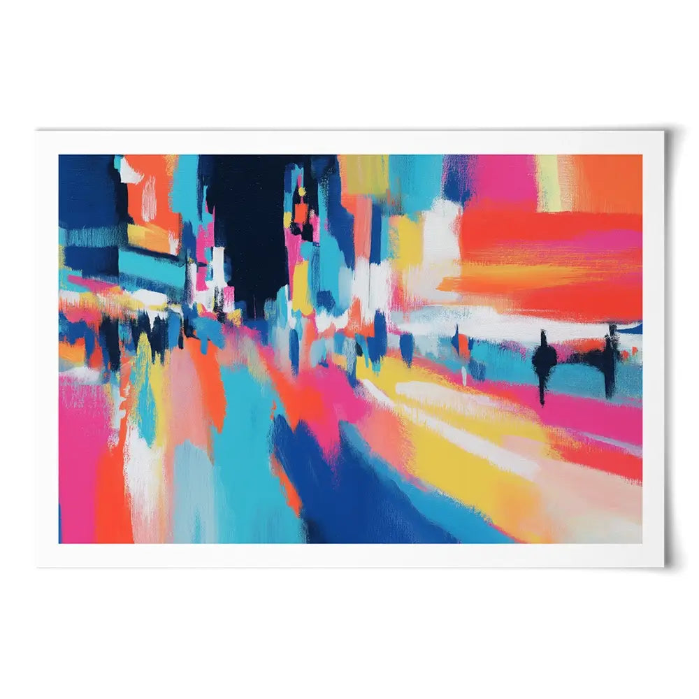 City Lights Blur Art Print City Lights Blur Art Print wall art product Chromatic Storm Studio