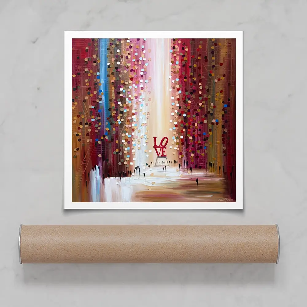 City Love Square Art Print City Love Square Art Print wall art product Ekaterina Ermilkina