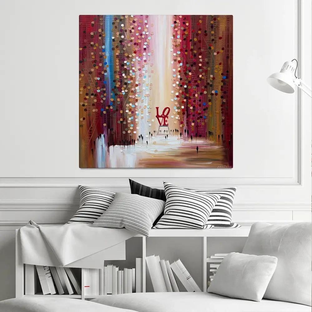 City Love Square Canvas Print City Love Square Canvas Print wall art product Ekaterina Ermilkina
