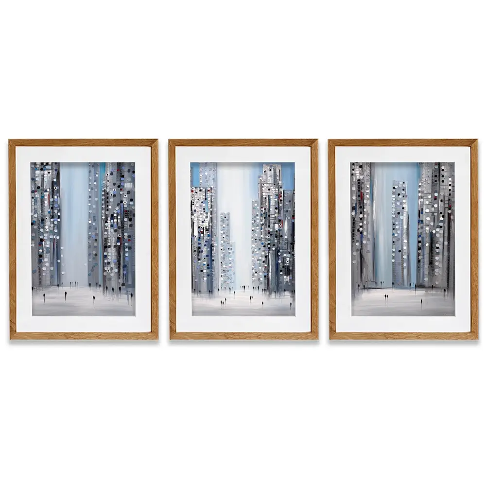 City Pulse Framed Art Print Trio City Pulse Framed Art Print Trio wall art product Ekaterina Ermilkina