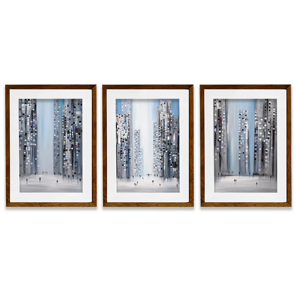 City Pulse Framed Art Print Trio City Pulse Framed Art Print Trio wall art product Ekaterina Ermilkina