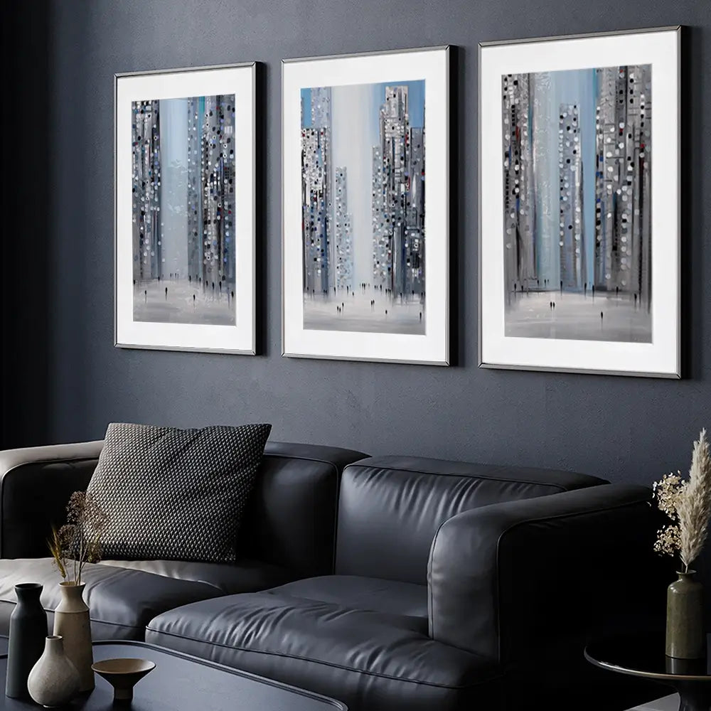 City Pulse Framed Art Print Trio City Pulse Framed Art Print Trio wall art product Ekaterina Ermilkina