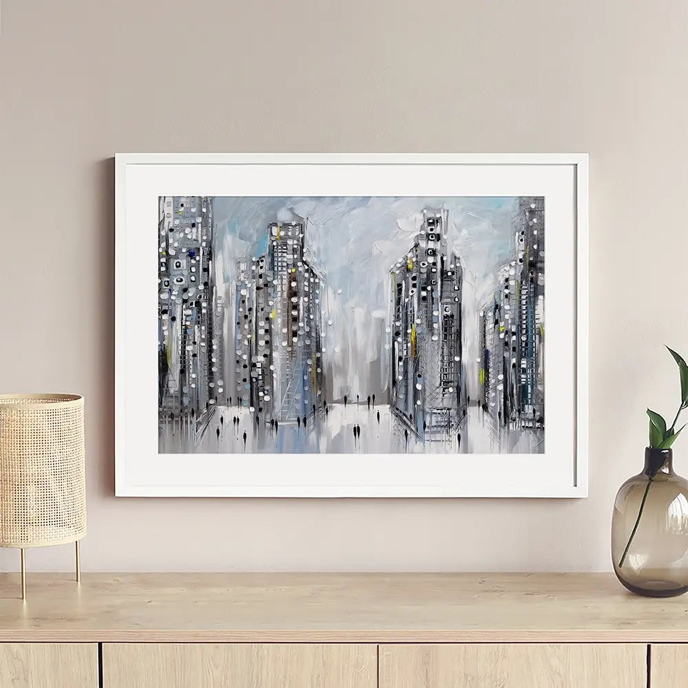 City Street Scene Framed Art Print City Street Scene Framed Art Print wall art product Ekaterina Ermilkina