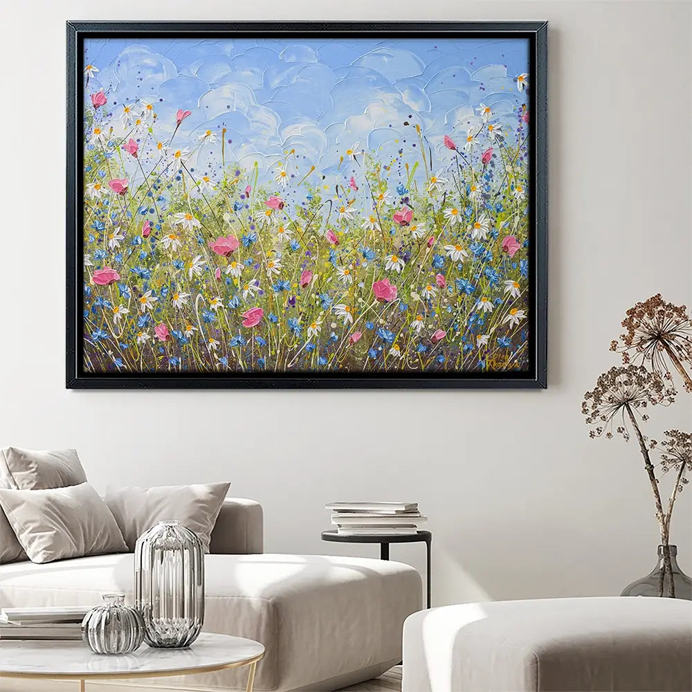 Clouds Over Daisies Canvas Print Clouds Over Daisies Canvas Print wall art product Olga Tkachyk