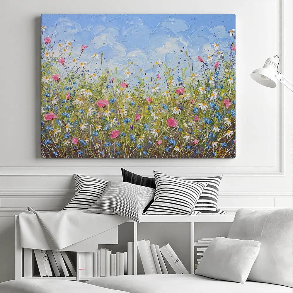 Clouds Over Daisies Canvas Print Clouds Over Daisies Canvas Print wall art product Olga Tkachyk