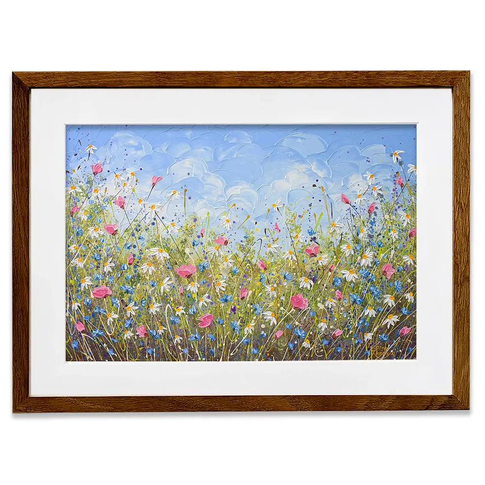 Clouds Over Daisies Framed Art Print Clouds Over Daisies Framed Art Print wall art product Olga Tkachyk