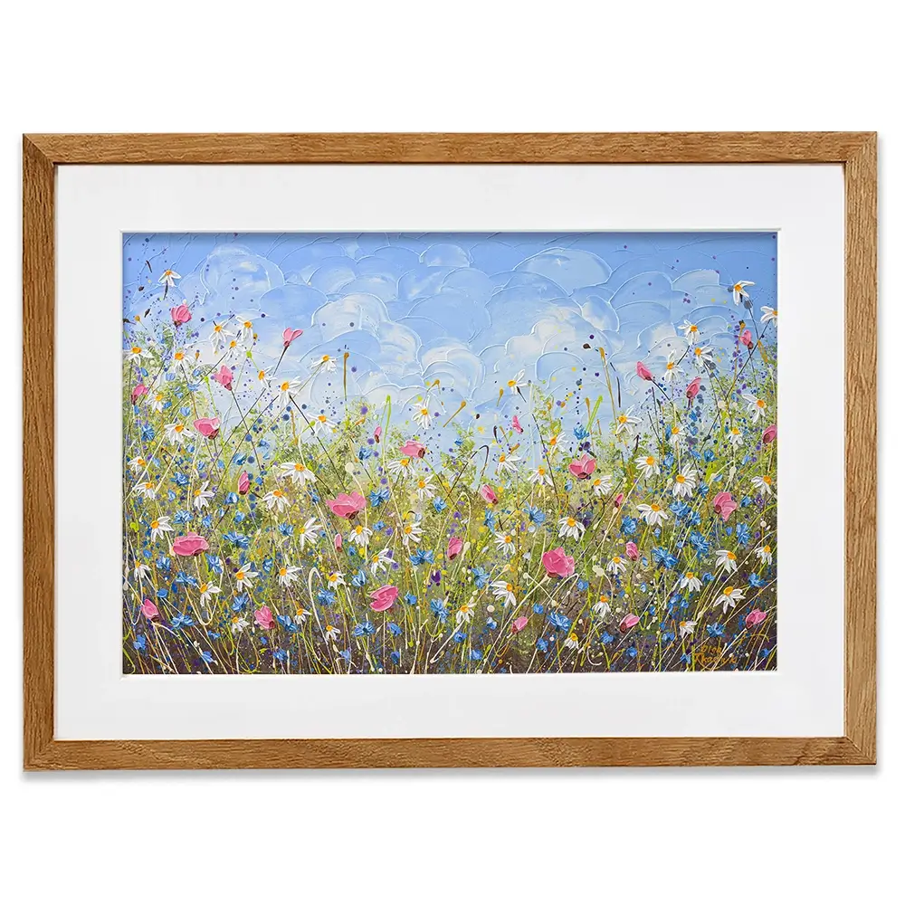 Clouds Over Daisies Framed Art Print Clouds Over Daisies Framed Art Print wall art product Olga Tkachyk