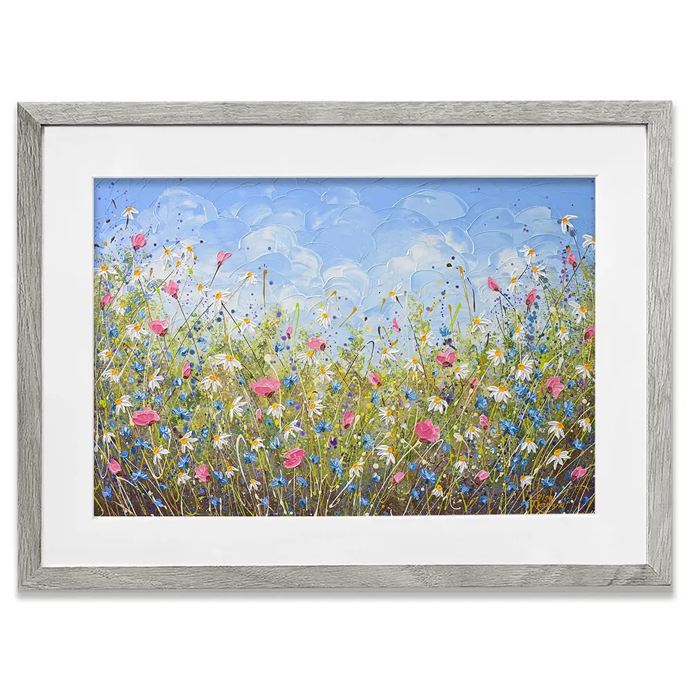 Clouds Over Daisies Framed Art Print Clouds Over Daisies Framed Art Print wall art product Olga Tkachyk