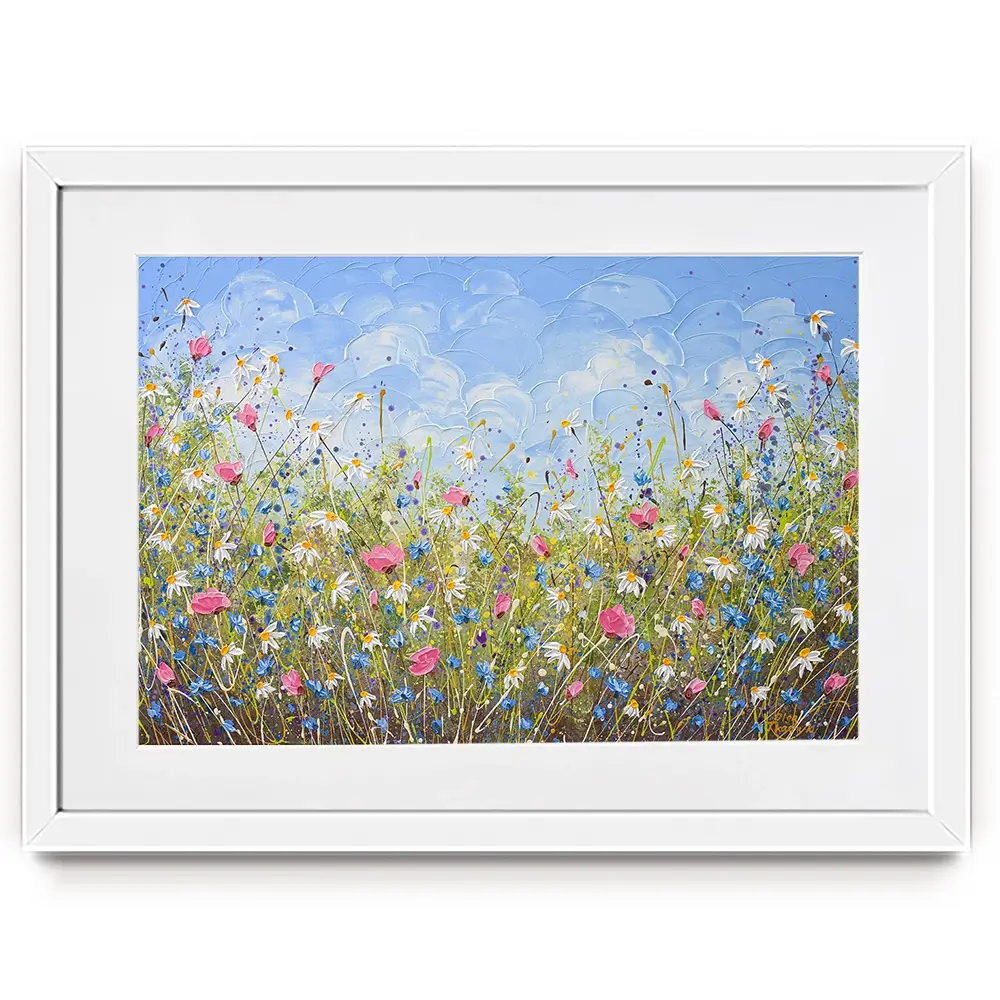 Clouds Over Daisies Framed Art Print Clouds Over Daisies Framed Art Print wall art product Olga Tkachyk