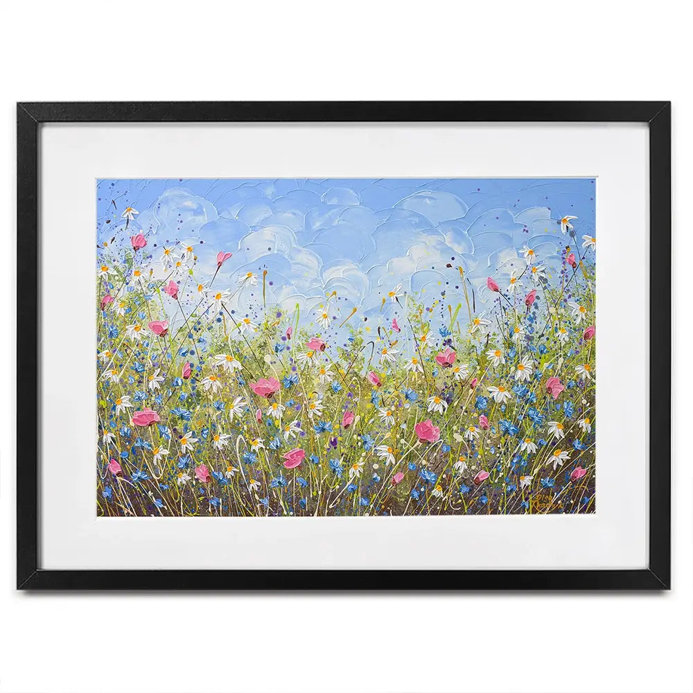 Clouds Over Daisies Framed Art Print Clouds Over Daisies Framed Art Print wall art product Olga Tkachyk