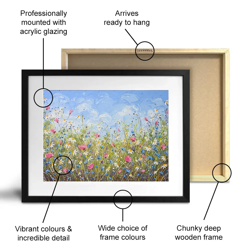 Clouds Over Daisies Framed Art Print Clouds Over Daisies Framed Art Print wall art product Olga Tkachyk
