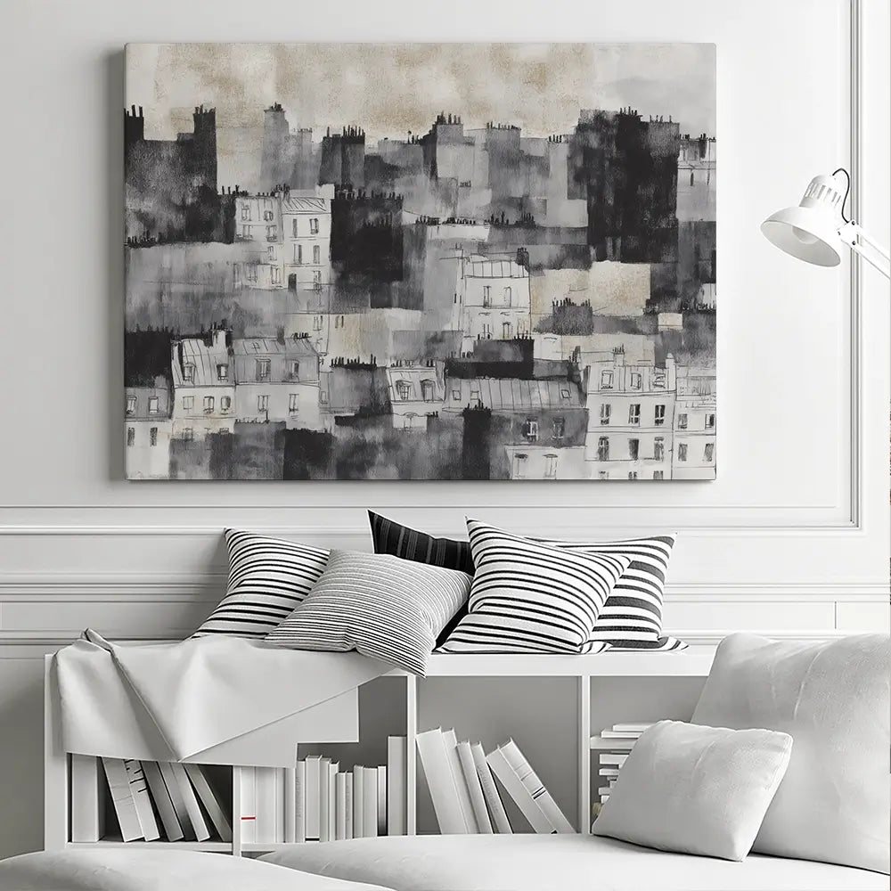 Cloudy Paris Canvas Print Cloudy Paris Canvas Print wall art product Chromatic Storm Studio