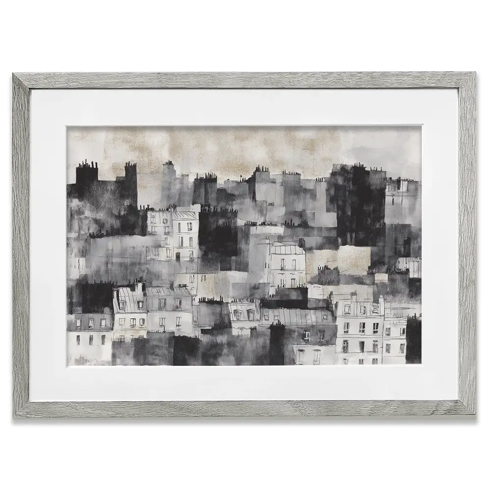 Cloudy Paris Framed Art Print Cloudy Paris Framed Art Print wall art product Chromatic Storm Studio