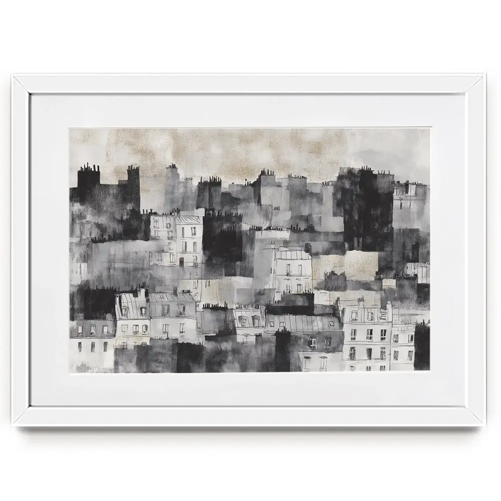 Cloudy Paris Framed Art Print Cloudy Paris Framed Art Print wall art product Chromatic Storm Studio