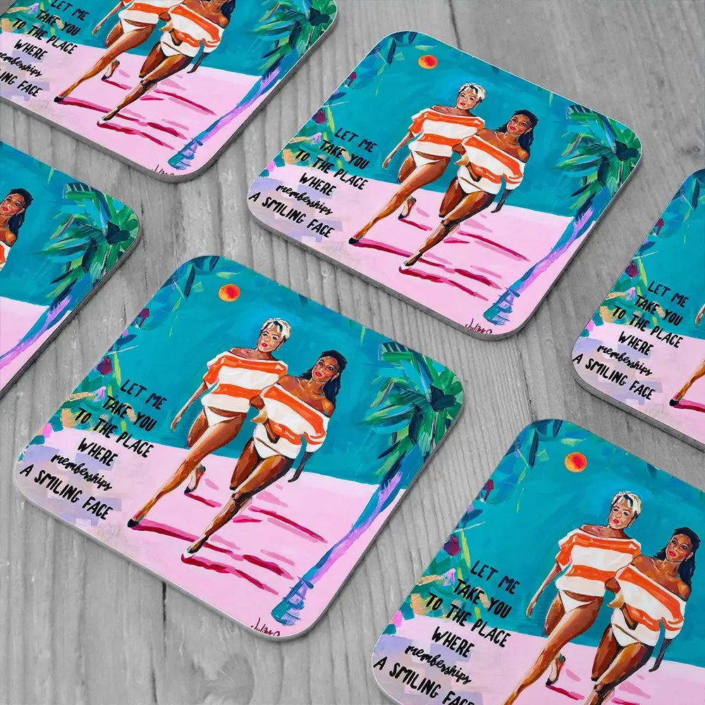 Club Tropicana Coaster Set Club Tropicana Coaster Set wall art product Juliet Stockton