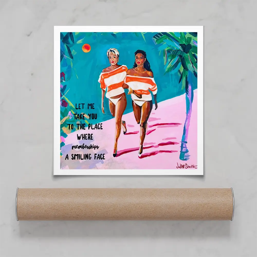 Club Tropicana Square Art Print Club Tropicana Square Art Print wall art product Juliet Stockton