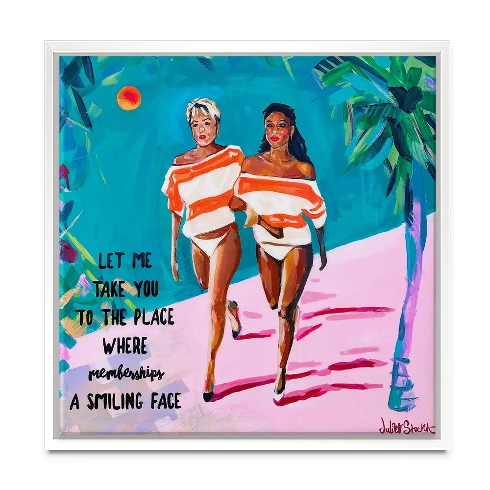 Club Tropicana Square Canvas Print Club Tropicana Square Canvas Print wall art product Juliet Stockton
