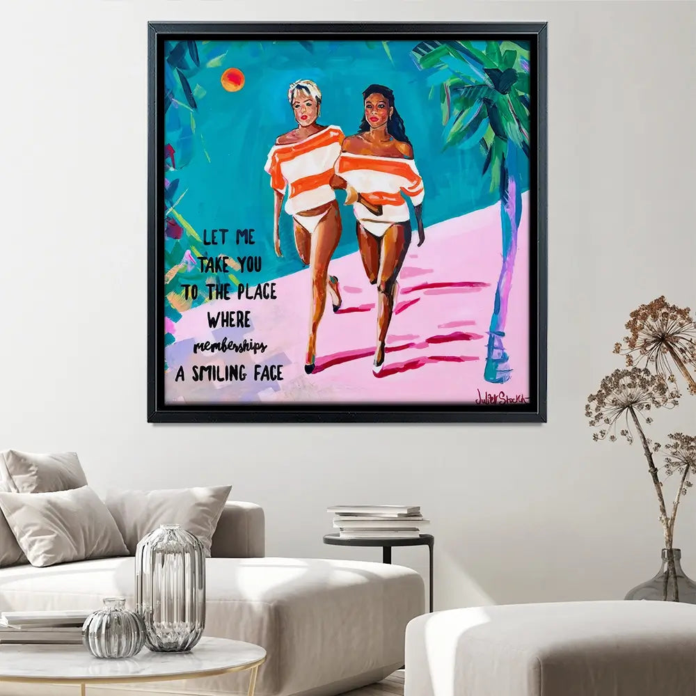 Club Tropicana Square Canvas Print Club Tropicana Square Canvas Print wall art product Juliet Stockton