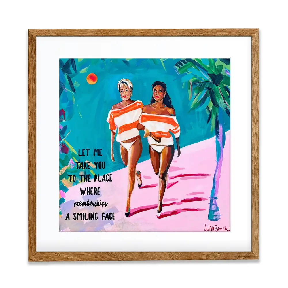 Club Tropicana Square Framed Art Print Club Tropicana Square Framed Art Print wall art product Juliet Stockton