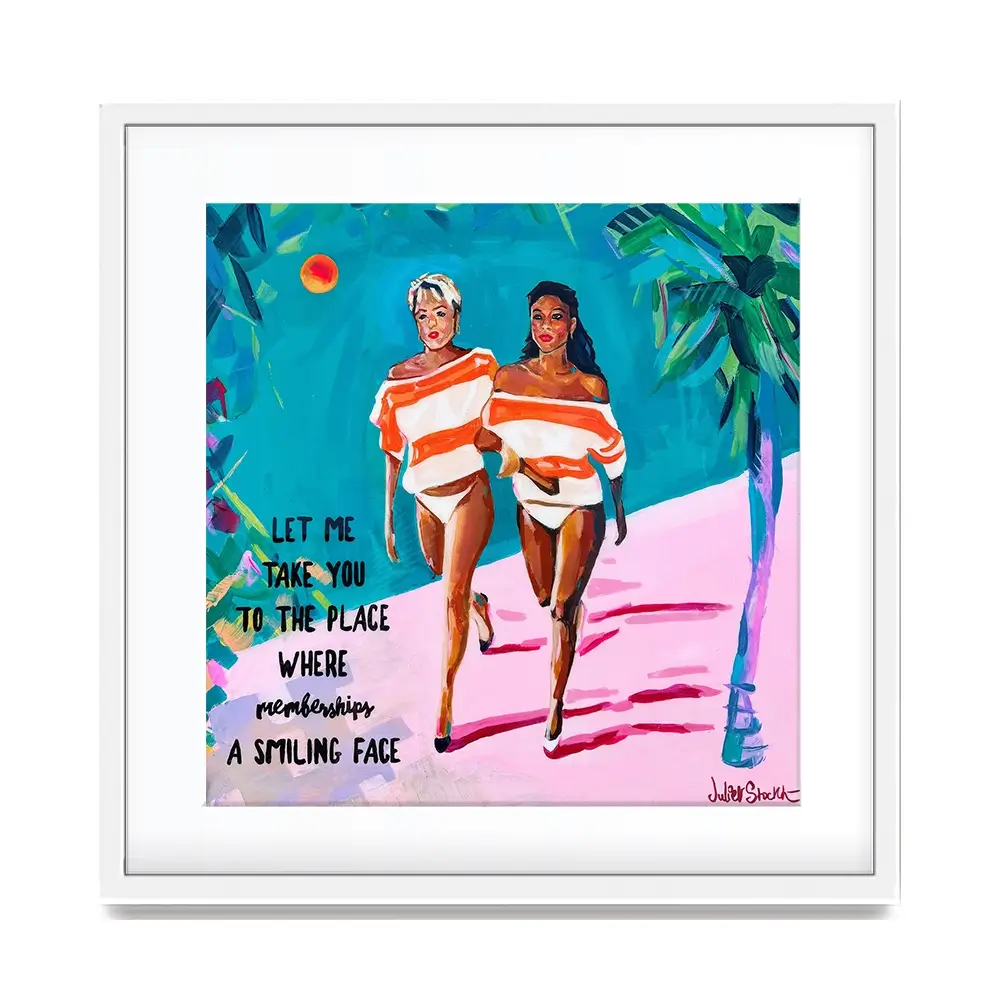 Club Tropicana Square Framed Art Print Club Tropicana Square Framed Art Print wall art product Juliet Stockton