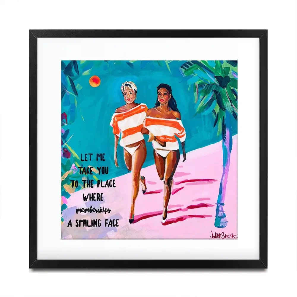 Club Tropicana Square Framed Art Print Club Tropicana Square Framed Art Print wall art product Juliet Stockton