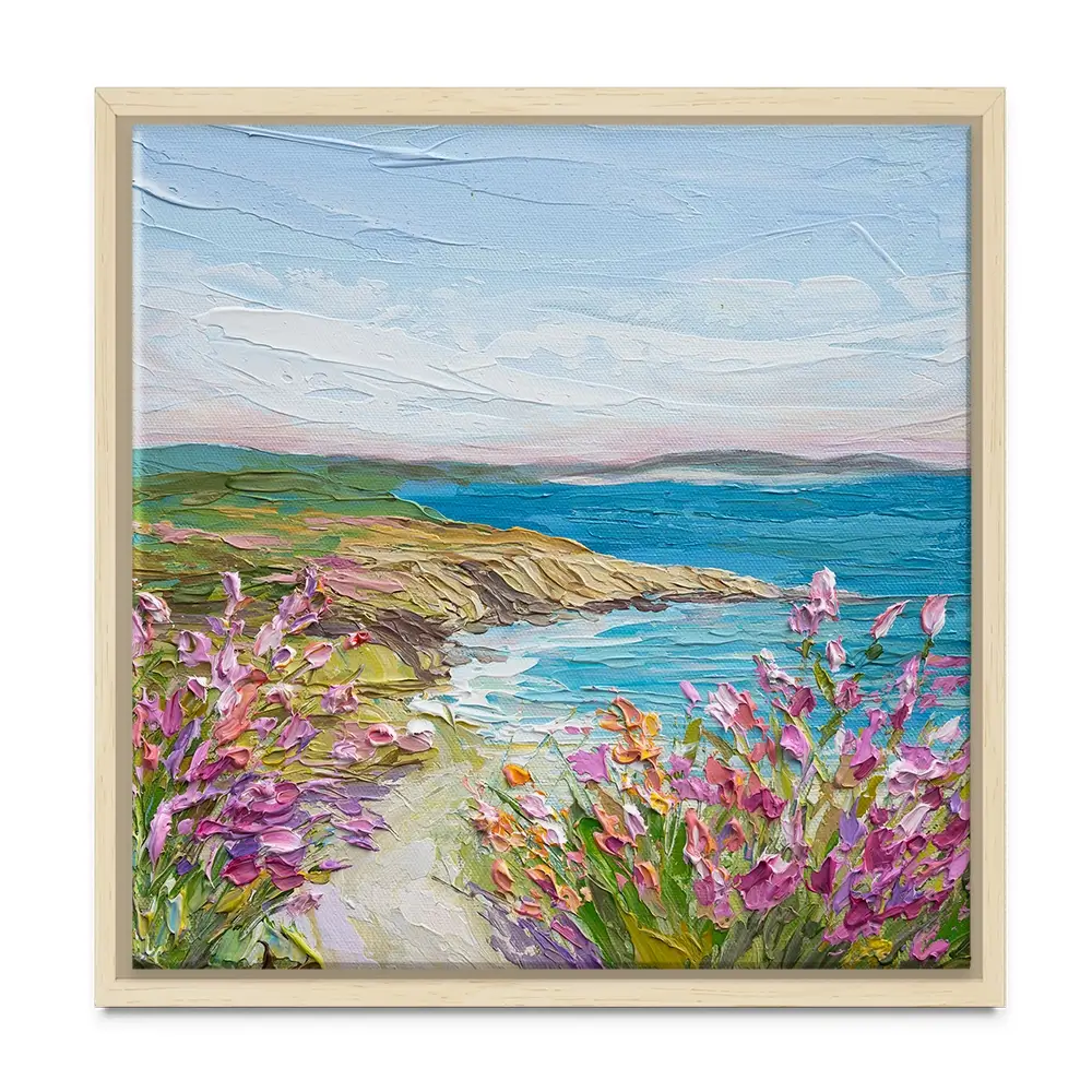 Coastal Blooms Square Canvas Print Coastal Blooms Square Canvas Print wall art product Olga Tkachyk