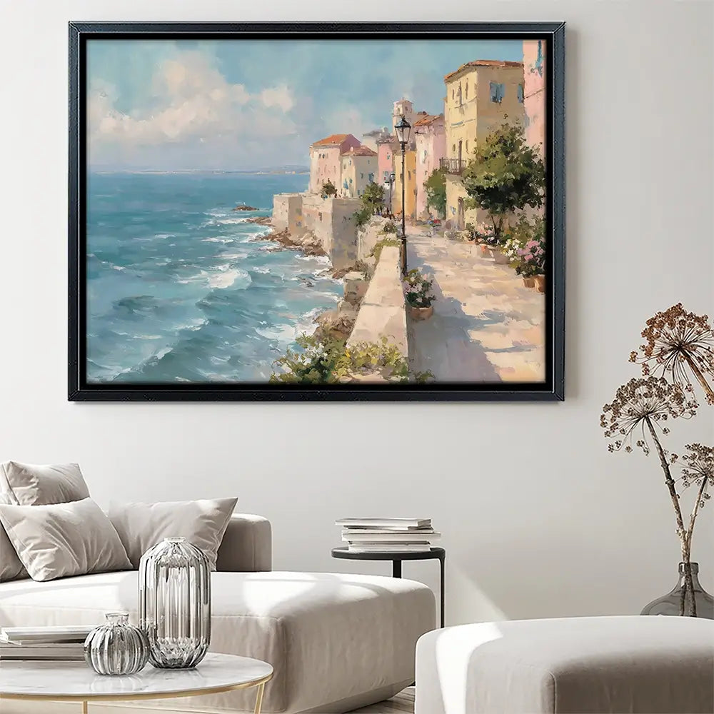 Coastal City Strip Canvas Print Coastal City Strip Canvas Print wall art product Art by Özge - Independent