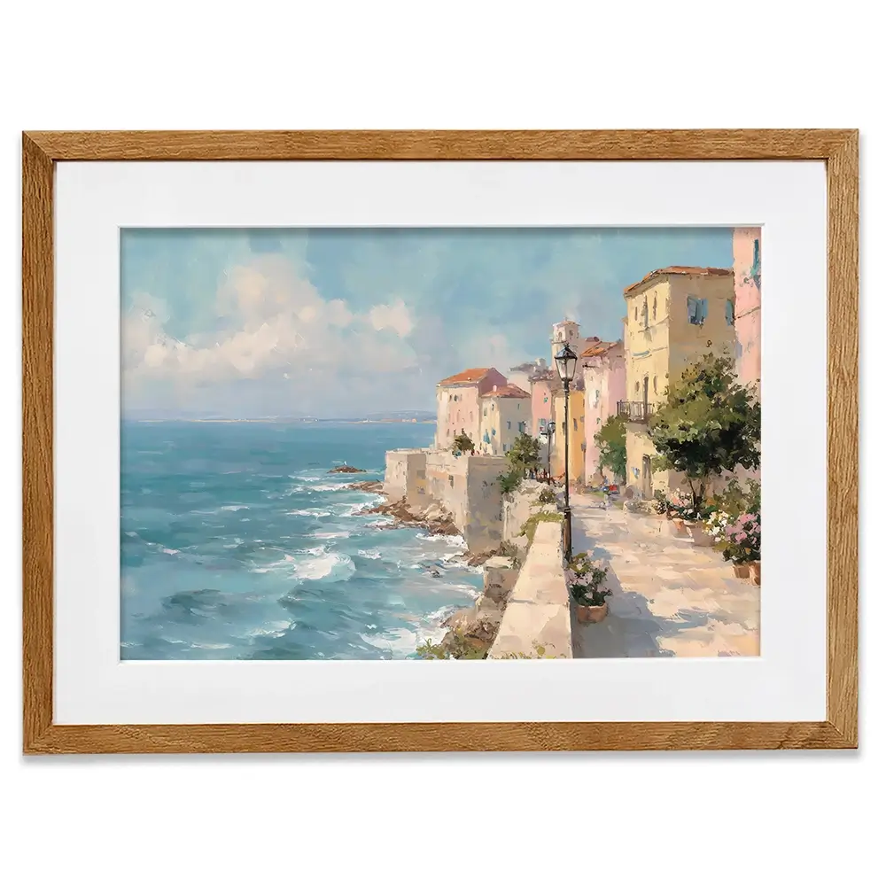 Coastal City Strip Framed Art Print Coastal City Strip Framed Art Print wall art product Art by Özge - Independent