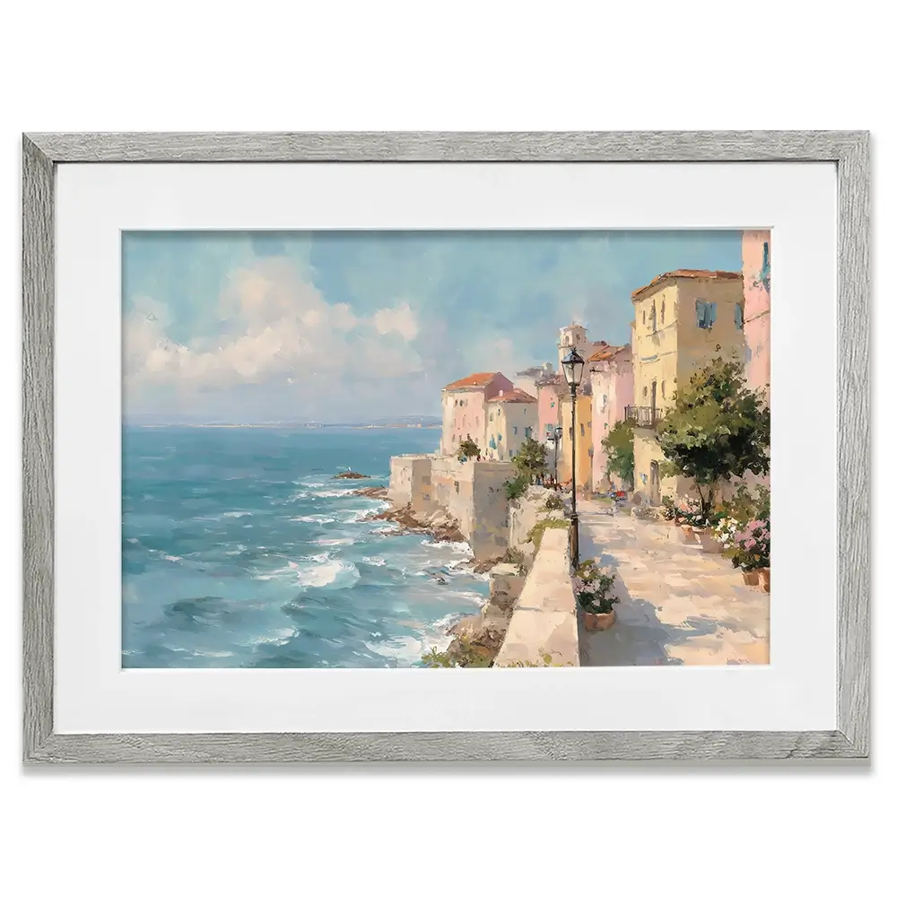 Coastal City Strip Framed Art Print Coastal City Strip Framed Art Print wall art product Art by Özge - Independent