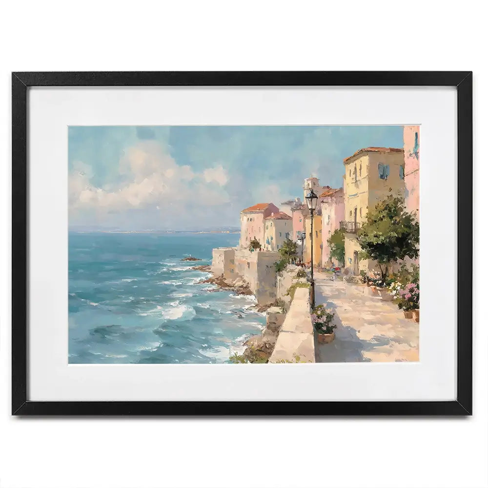 Coastal City Strip Framed Art Print Coastal City Strip Framed Art Print wall art product Art by Özge - Independent