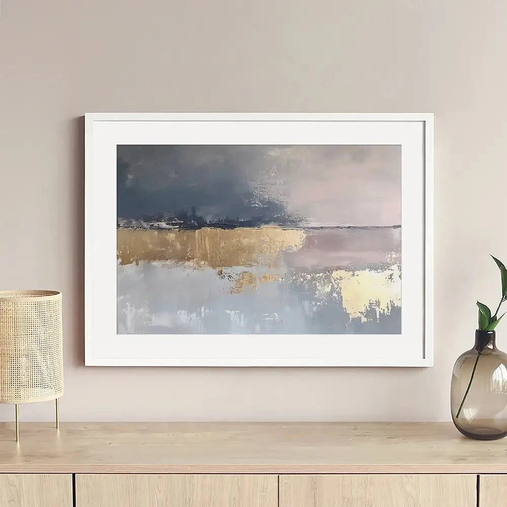 Coastal Gold Abstract Framed Art Print Coastal Gold Abstract Framed Art Print wall art product RileyB - Independent