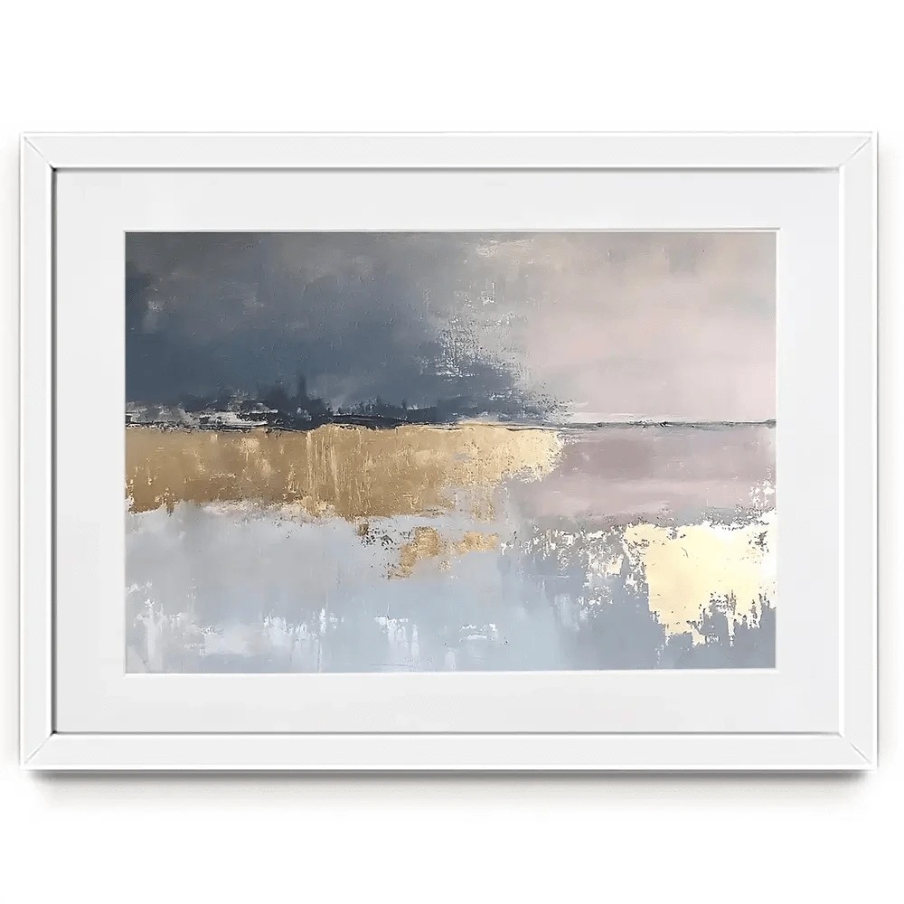 Coastal Gold Abstract Framed Art Print Coastal Gold Abstract Framed Art Print wall art product RileyB - Independent